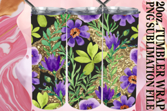 Blissful moments 20oz tumbler wrap, Flower Pattern Product Image 1