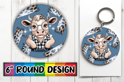 Radiant Sublimation Coasters, Cute Cow Product Image 1