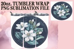 Spring Denim Floral Tumbler Wrap 20oz Product Image 1