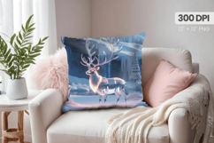 Winter Christmas Wonderland PNG Pillow, Winter Pillow Design Product Image 1