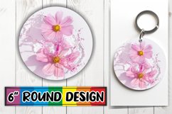 Petal Round Harmony: Sublimation Keychain PNG Product Image 1