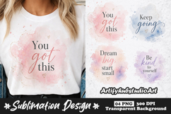 Pastel Motivational Watercolor Sublimation Positive Quote Product Image 1