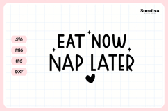 Funny Baby Bib Quote SVG | Eat Now, Nap Later Product Image 3