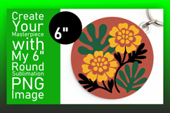 Creative Round Design Keychain Artwork , Flowers Product Image 1