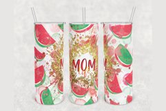 Mom Life Watermelon Glitter 20 oz sublimation design tumbler Product Image 1