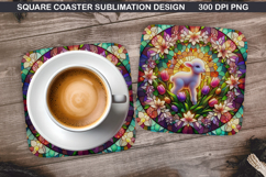 Lamb Coaster Sublimation, Easter Coaster PNG Design Product Image 1