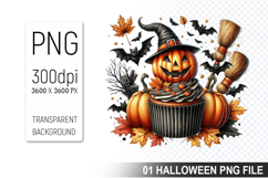 Spooky Cute Halloween Cupcakes Clipart PNG Bundle Product Image 13