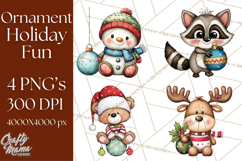 Christmas Characters on Ornaments PNG Clipart Product Image 1