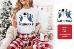 North Pole Snowman SVG - Winter Pine Trees Christmas Design Product Image 3