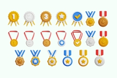 3D Prize Medal Elements Set Product Image 2