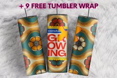 Growing Retro 70s Boho Flowers 20oz tumbler wrap sublimation Product Image 1