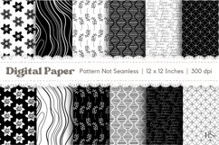 12 Monochrome Flowers Digital Paper, Floral PNG Background Product Image 1
