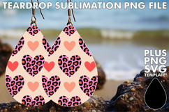 LUMINOUS Teardrop Earrings Gift PNG, Valentine's Pattern Product Image 1