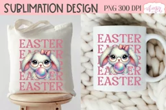 Cute Easter sublimation PNG, Coquette bunny PNG design Product Image 5