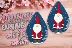 Stylish Teardrop Earrings Sublimation PNG , Gnome Product Image 1