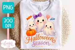 Halloween season PNG design, Cute Halloween Ghosts PNG Product Image 2