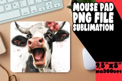 Playful Farm Cow Watercolor Mouse Pad PNG Product Image 1