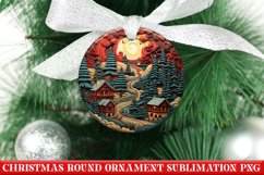 Christmas Quilling Round Ornament PNG | Santa | Sublimation Product Image 1