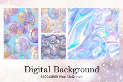 Pearl Hologram Background Texture Ombre Digital Paper_82 Product Image 1