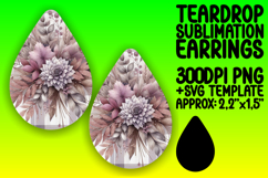 Lovely Teardrop Design for Sublimation , Autumn Flower Product Image 1