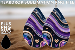 Dazzling Teardrop Earrings Art PNG, Pattern Product Image 1