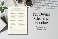 Pet Owner Cleaning Routine Checklist Printable Home Cleaning Product Image 1