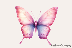 Gilter Pink Butterfly Clipart PNG Product Image 1