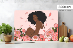 Afro Girl/Woman Melanin braided hair Cutting Board PNG Desig Product Image 1