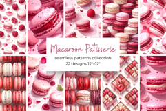 Macaron Patisserie Digital Paper Kit Rococo Patterns Product Image 1