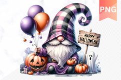 Halloween Gnome Sublimation - Clipart PNG Design Product Image 1
