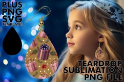 Bold Teardrop Earrings Gift PNG, Christmas Product Image 1