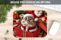 Christmas Cute Cat Mouse Pad Sublimation - Animal PNG Design Product Image 1