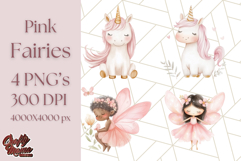 Pastel Pink Fairy Garden Clipart, Enchanted Cottagecore Png Product Image 1