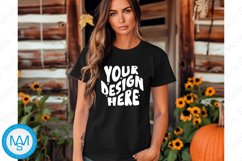 Black women Tshirt Mockup, Halloween tshirt mockup Product Image 1