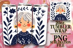 Feminine Watercolor Tumbler Wrap Sublimation 20oz Product Image 1