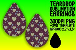 Gorgeous Teardrop Earrings Template PNG , Heart Product Image 1