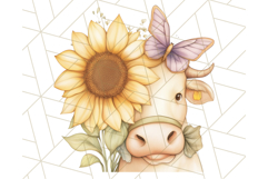Rustic Sunflower Clipart, Soft Country Farmhouse Florals Png Product Image 2