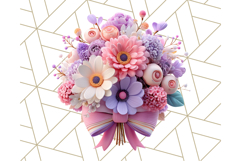 Pastel Flower Bouquet PNG Clipart, Elegant Floral Art Product Image 2
