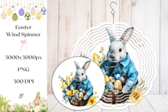 Easter Basket Wind Spinner, Cute Easter Bunny Wind Spinner Product Image 1