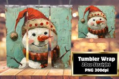 Snowman Holiday Wrap - Winter Tumbler Sublimation 20oz Product Image 1