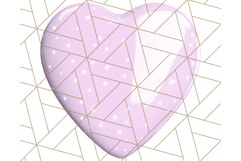 Pastel Puffy Patterned Hearts Clipart PNG, 3D Look Heart Png Product Image 2
