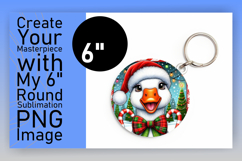 Whimsical Round Design Keychain PNG , Goose Product Image 1
