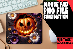 Cheerful Mouse Mat Sublimation PNG, 3D Pumpkin Product Image 1