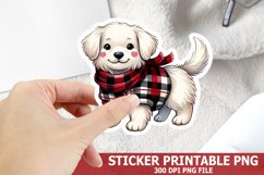 Christmas Dog Sticker| Christmas Sticker PNG Design Product Image 1
