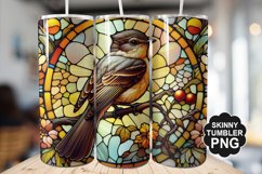 Eastern Phoebe Single Bird Stained Glass - Tumble Design Product Image 1