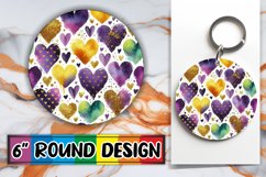 Joyful Round Coaster Sublimation, Heart Product Image 1