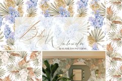 10 Watercolor Boho Seamless Patterns Product Image 2