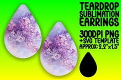 Floral Pattern Teardrop Earring Sublimation Product Image 1