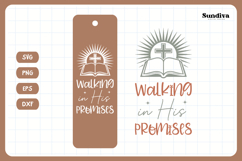Christian Bookmark Saying SVG | Walking in His Promises Product Image 3