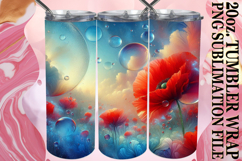Sweet Sublimation 20oz tumbler wrap, 3D Flower Product Image 1